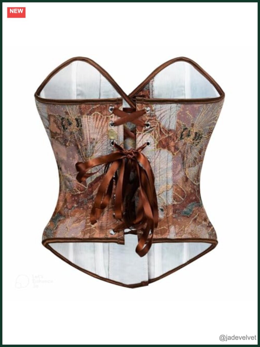 Floral Bustier Corset Top Strapless Overbust Boned Lace Up Shapewear Lingerie - Picture 2 of 6